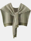 Striped Contrast Knit Wrap - Trendsi - Flyclothing LLC