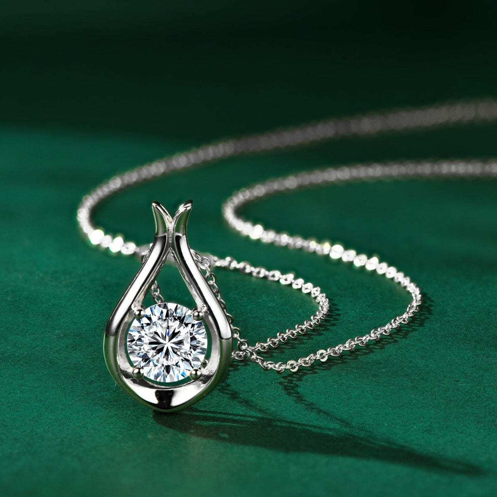 2 Carat Moissanite 925 Sterling Silver Pendant Necklace - Trendsi - Flyclothing LLC