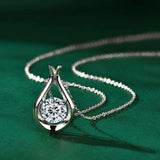 2 Carat Moissanite 925 Sterling Silver Pendant Necklace - Trendsi - Flyclothing LLC