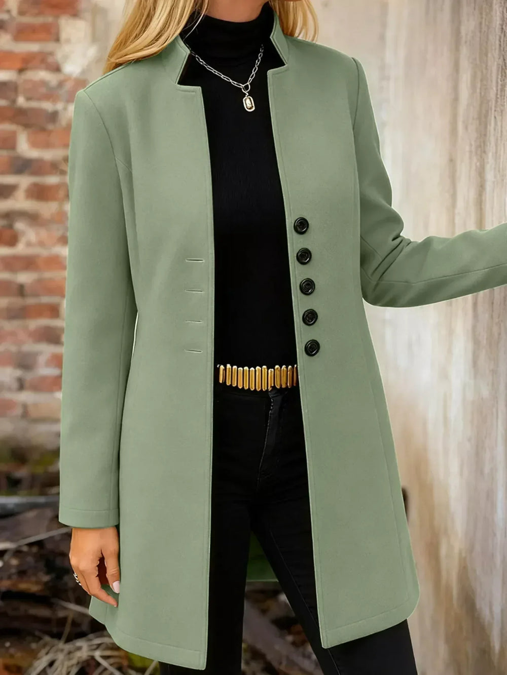 Button-Down Longline Outerwear - Trendsi - Flyclothing LLC