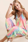 BiBi Tie Dye French Terry Mid-Length Casual Jumpsuit - Trendsi - Flyclothing LLC