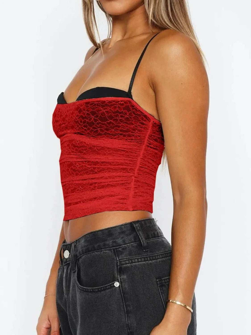 Lace Sweetheart Neck Cami - Trendsi - Flyclothing LLC