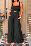 Cutout Scoop Neck Wide Strap Jumpsuit - Trendsi - Flyclothing LLC