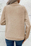 Textured Turtleneck Long Sleeve Sweatshirt - Trendsi - Flyclothing LLC