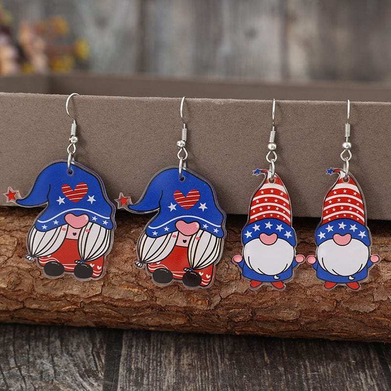 2 Pair Acrylic Gnome Earrings - Trendsi - Flyclothing LLC