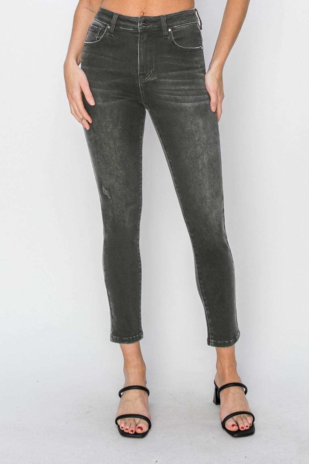 RISEN Full Size High Rise Ankle Skinny Jeans - Trendsi - Flyclothing LLC