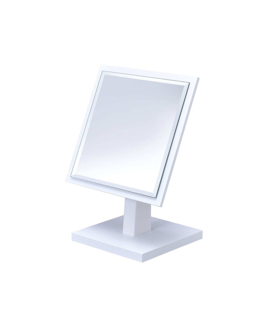 White Rectangle Makeup Shaving Tabletop Mirror - Homeroots - Flyclothing LLC