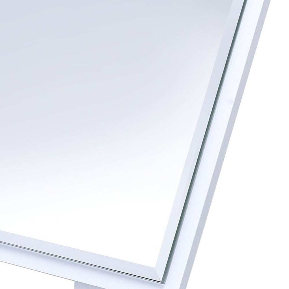 White Rectangle Makeup Shaving Tabletop Mirror - Homeroots - Flyclothing LLC