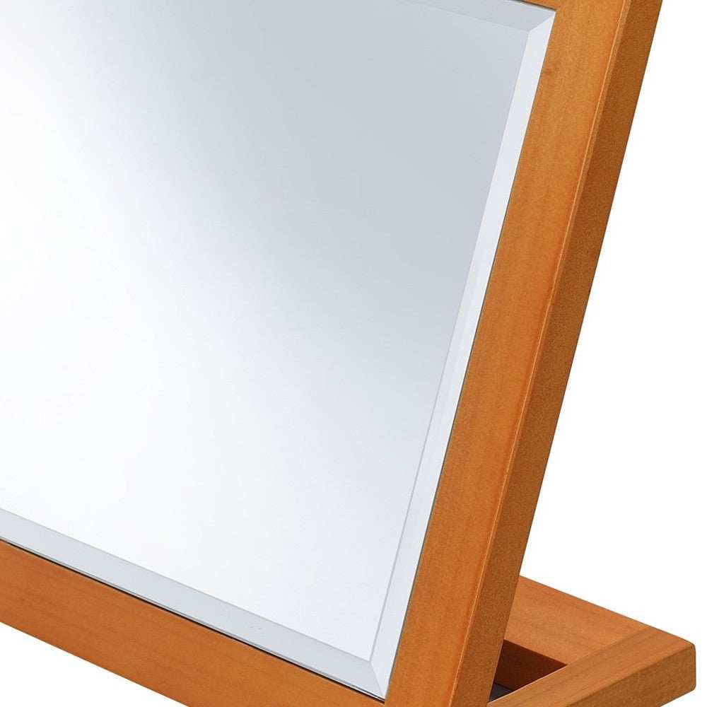 Brown Rectangle Makeup Shaving Tabletop Mirror - Homeroots - Flyclothing LLC