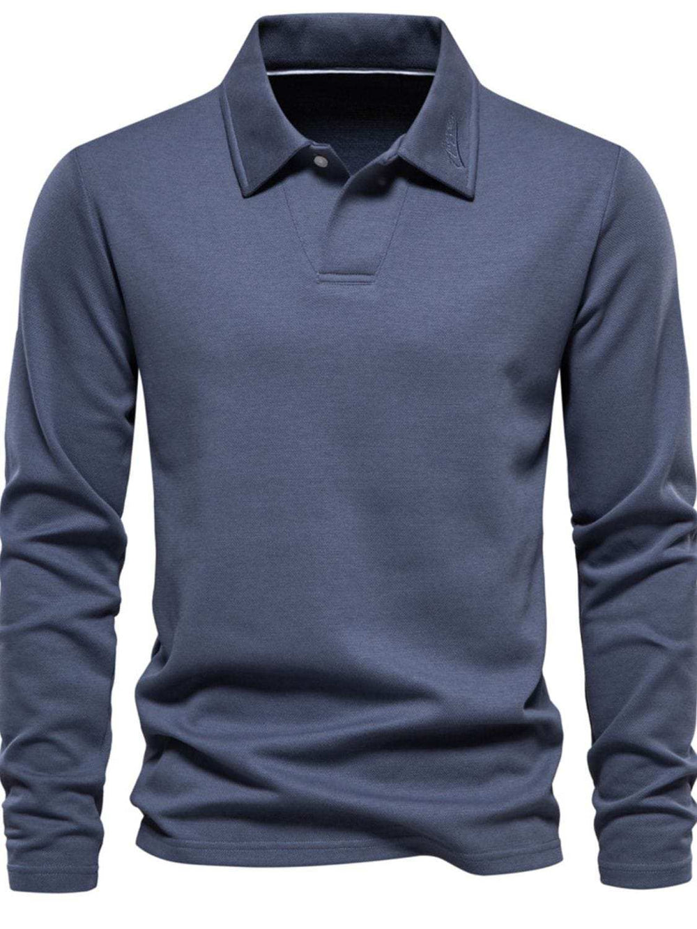 Men's Collared Neck Long Sleeve Polo - Trendsi - Flyclothing LLC