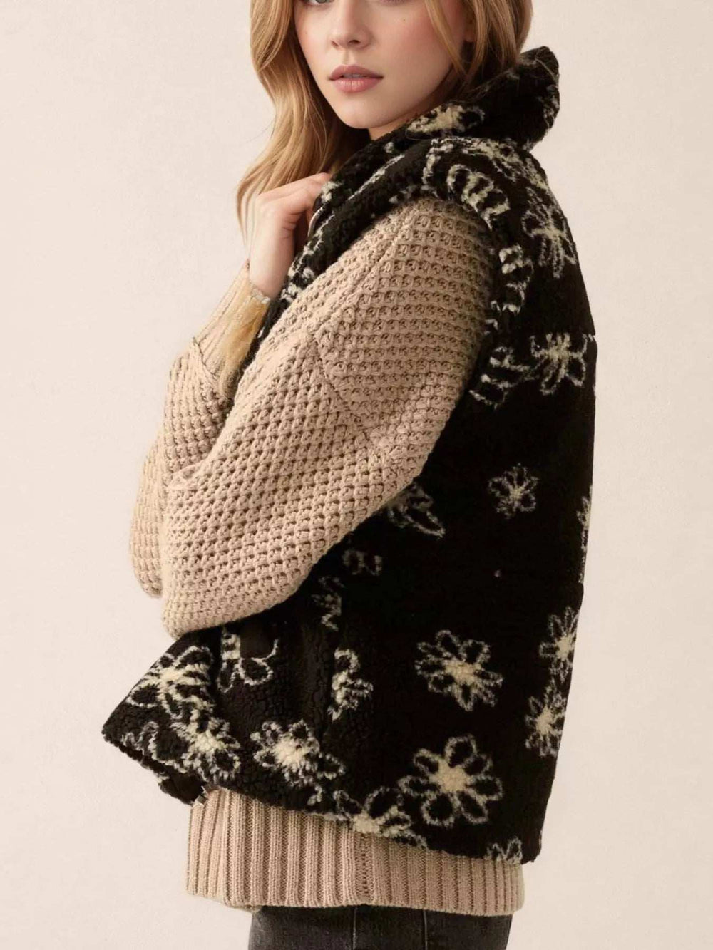 Zip Up Vest Coat with Pockets - Trendsi - Flyclothing LLC