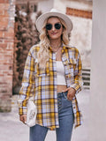 Plaid Button-Down Long Sleeve Shirt - Trendsi - Flyclothing LLC