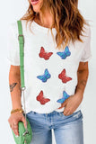 Sequin Butterfly Round Neck Short Sleeve T-Shirt - Trendsi - Flyclothing LLC