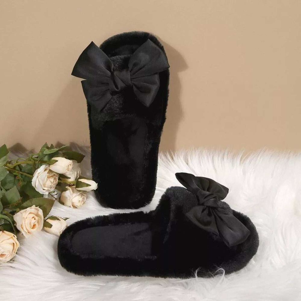 Bow Open Toe Flats Slippers - Trendsi - Flyclothing LLC
