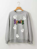 Halloween Spooky Ghost Sequin Sweatshirt - Trendsi - Flyclothing LLC