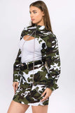 American Bazi Camouflage Cropped Jacket with Chains - Trendsi - Flyclothing LLC