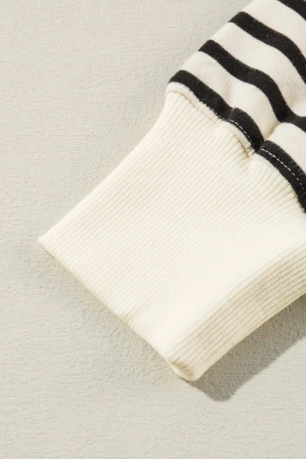 Decorative Button Striped Long Sleeve Sweatshirt - Trendsi - Flyclothing LLC