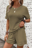 Tassel Round Neck Top and Shorts Set - Trendsi - Flyclothing LLC