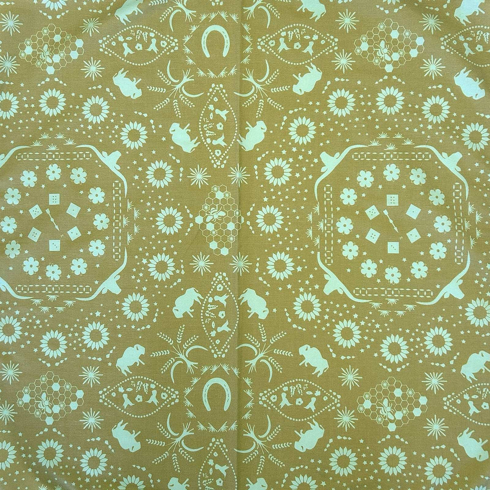 Rockmount Ranch Ware Bison Print Western Bandana in Turquoise & Brown - Rockmount Clothing - Flyclothing LLC