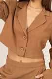 HYFVE Cropped Button-Down Blazer - Trendsi - Flyclothing LLC