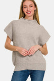 Zenana Short Sleeve Mock Neck Sweater - Trendsi - Flyclothing LLC