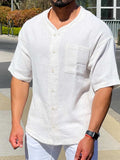 Men's Plus Size Chest Pocket Button Down Shirt - Trendsi - Flyclothing LLC