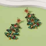 Christmas Tree Earrings with Rhinestones - Trendsi - Flyclothing LLC