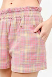 And The Why Plaid Print Smocked Detail Casual Shorts - Trendsi - Flyclothing LLC