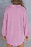 Half Button Long Sleeve Sweatshirt - Trendsi - Flyclothing LLC