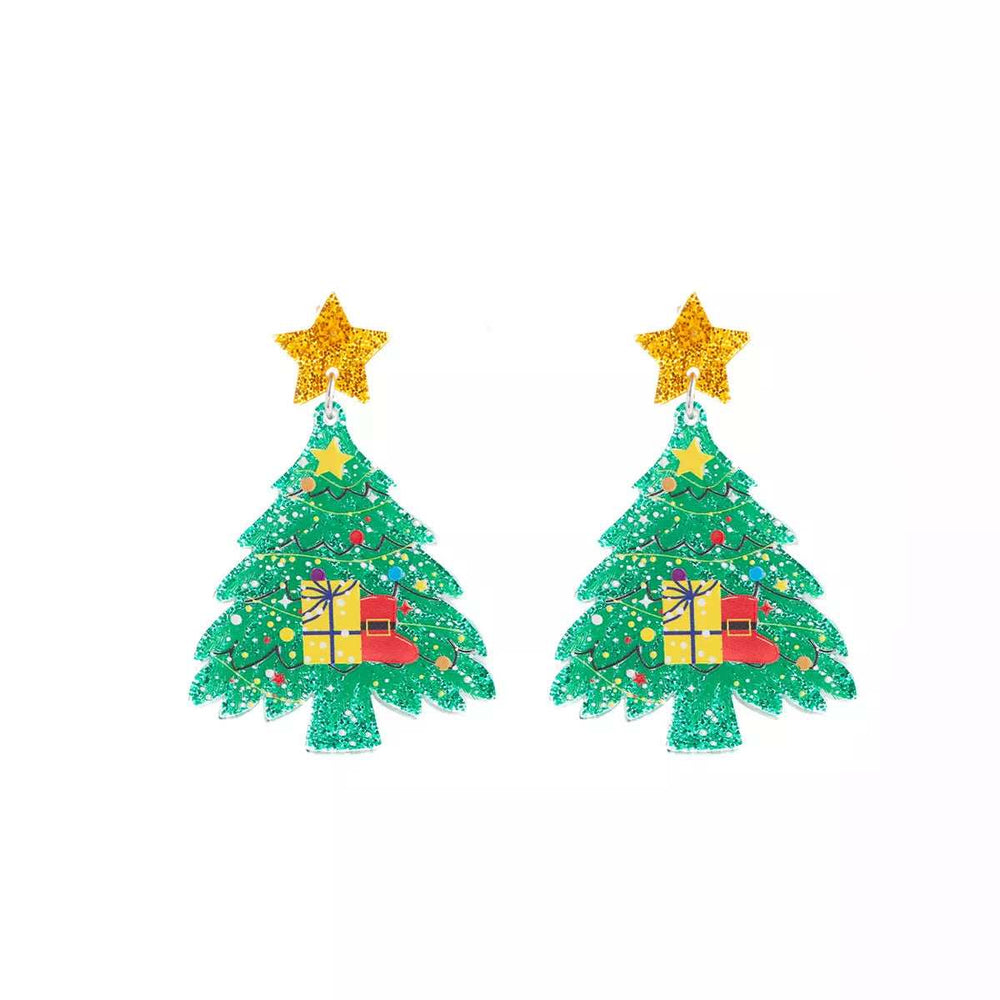 Acrylic Christmas Tree Earrings - Trendsi - Flyclothing LLC