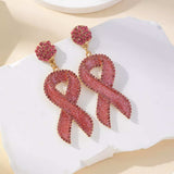 Rhinestone Ribbon Drop Earrings - Trendsi - Flyclothing LLC