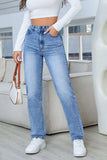 Straight Jeans with Pockets - Trendsi - Flyclothing LLC