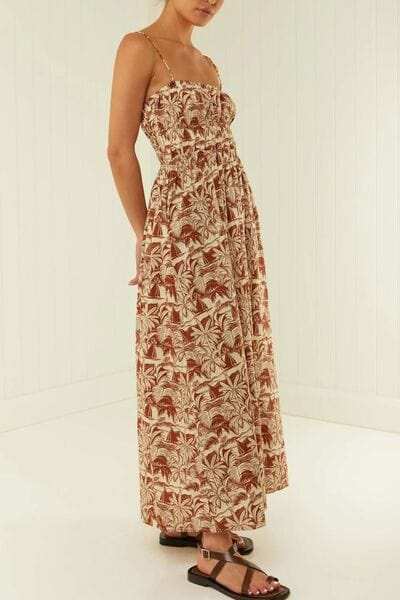 Printed Square Neck Cami Dress - Trendsi - Flyclothing LLC