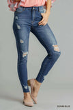 Umgee Distressed Skinny Jeans with Pockets - Trendsi - Flyclothing LLC