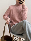 Cable-Knit Half Zip Long Sleeve Sweater - Trendsi - Flyclothing LLC