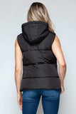 Snobbish Snap and Zip Closure Hooded Vest - Trendsi - Flyclothing LLC