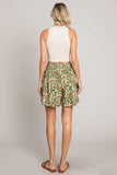 Cotton Bleu by Nu Label Floral Printed Smocked Waist Skorts - Trendsi - Flyclothing LLC