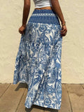 Printed Tiered Maxi Skirt - Trendsi - Flyclothing LLC