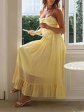Devine Frill Ruffled Hem Midi Cami Dress - Trendsi - Flyclothing LLC