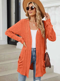 Pocketed Open Front Long Sleeve Cardigan - Trendsi - Flyclothing LLC