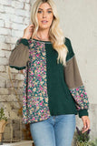 Celeste Full Size Floral Color Block Exposed Seam T-Shirt - Trendsi - Flyclothing LLC