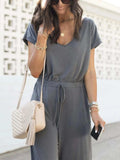 V-Neck Short Sleeve Jumpsuit - Trendsi - Flyclothing LLC