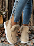 Furry Suede Round Toe Flat Sneakers - Trendsi - Flyclothing LLC