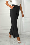 High Waist Straight Leg Pants - Trendsi - Flyclothing LLC