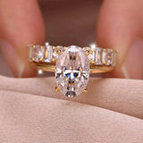 4.5 Carat Moissanite 925 Sterling Silver 2 Piece Ring - Trendsi - Flyclothing LLC