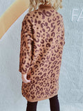 Leopard Round Neck Long Sleeve Sweater - Trendsi - Flyclothing LLC