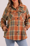 Plaid Collared Neck Long Sleeve Shirt with Chest Pockets - Trendsi - Flyclothing LLC