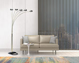 84" Brass Five Light Arc Floor Lamp With Brass Metal Dome Shade - Homeroots - Flyclothing LLC