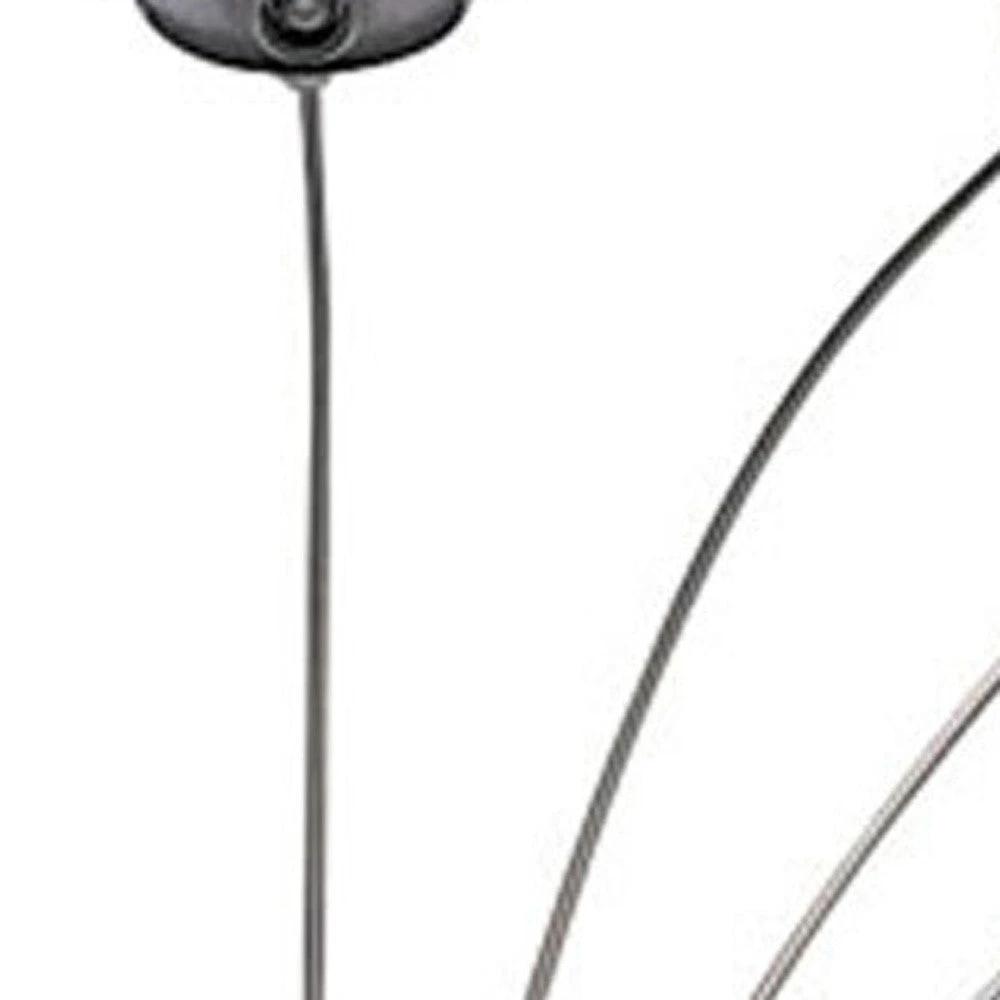 84" Nickel Five Lights Arc Floor Lamp With Nickel Dome Shade - Homeroots - Flyclothing LLC