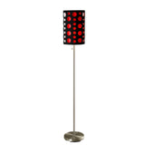 66" Steel Novelty Floor Lamp With Black And Red Drum Shade - Homeroots - Flyclothing LLC